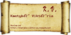 Kmetykó Viktória névjegykártya